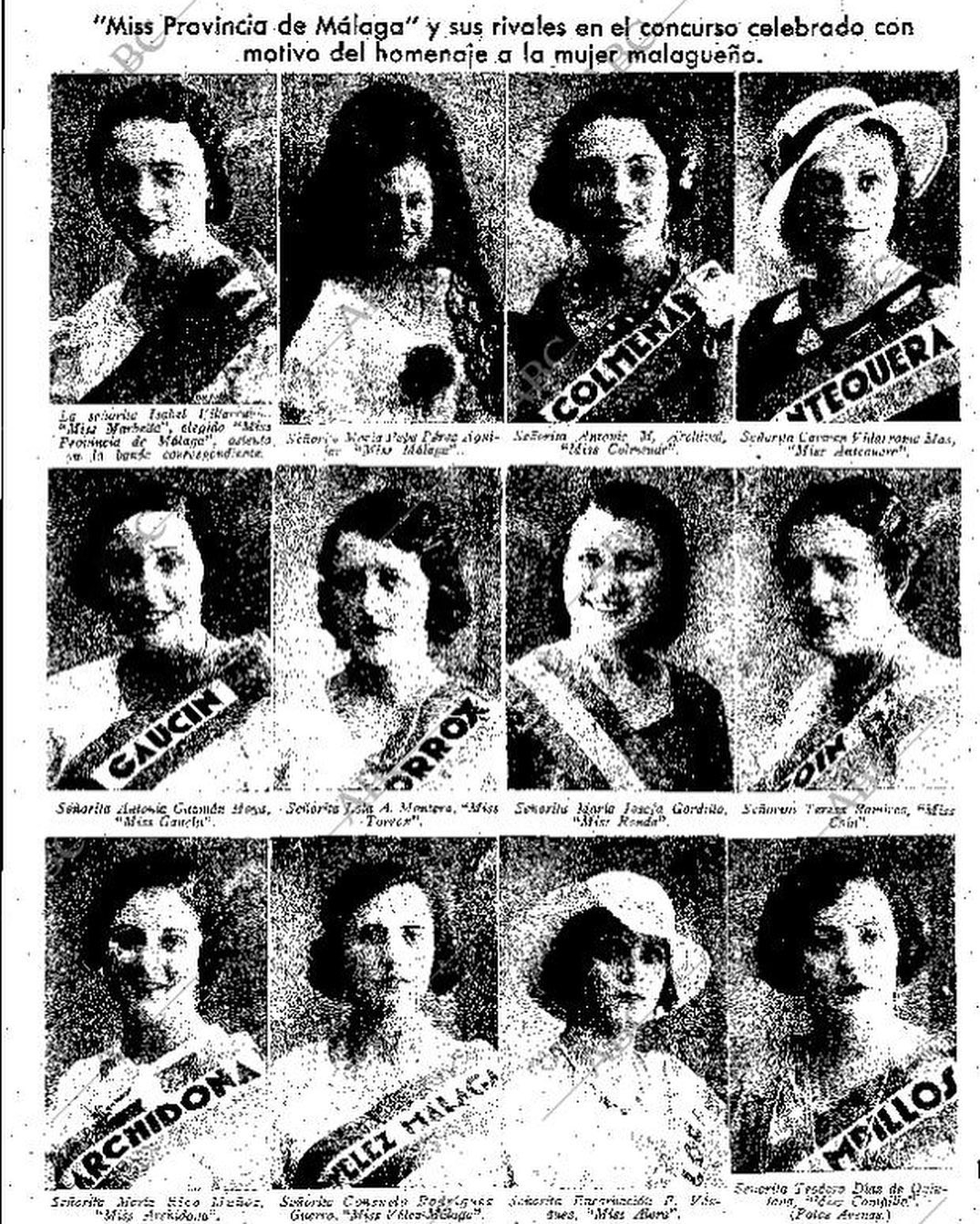 Miss Provincia de Malaga 1933