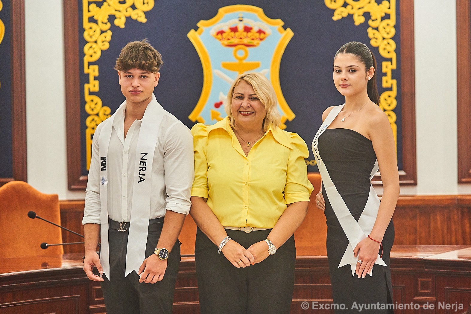 Jose Alberto Armijo Alcalde Ayuntamiento Nerja Recepcion Miss Mister Nerja 2025 Paulina Platero Abde Hantut Miss Mister Provincia de Malaga 2025 en Coin 4